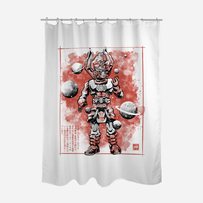 Devourer Of Worlds Sumi-e-None-Polyester-Shower Curtain-Astrobot Invention