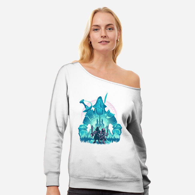 Captain Of The Knights Of Pluto-Womens-Off Shoulder-Sweatshirt-hypertwenty