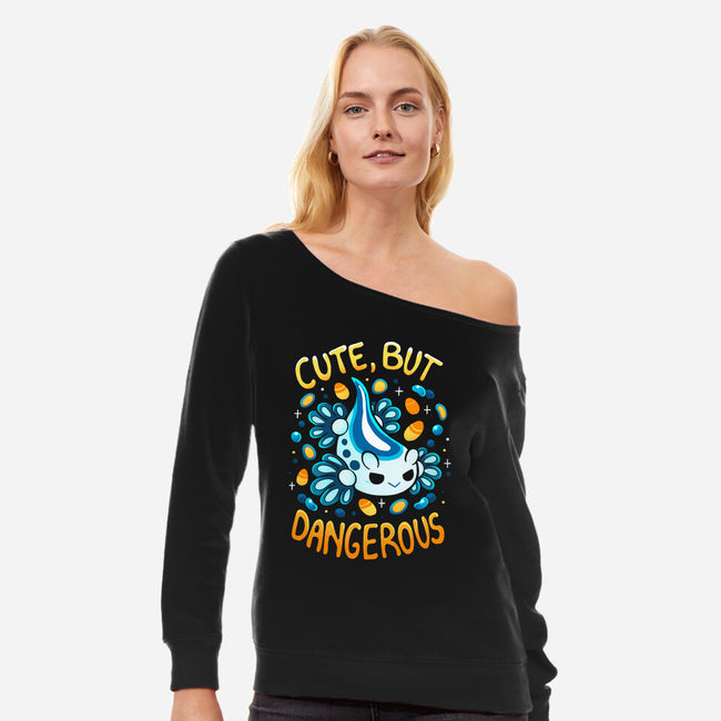 Cute But Very Dangerous-Womens-Off Shoulder-Sweatshirt-Vallina84