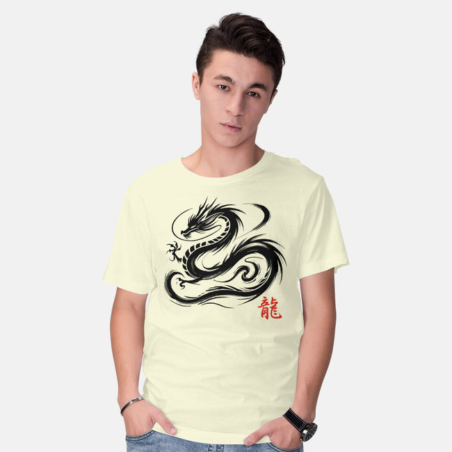 Dragon Ink Brush-Mens-Basic-Tee-fanfabio