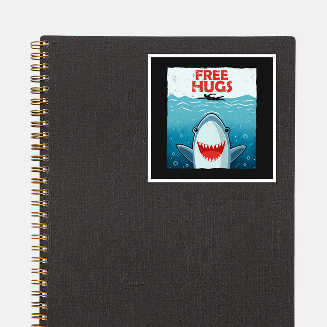 Free Shark Hugs-None-Glossy-Sticker-erion_designs