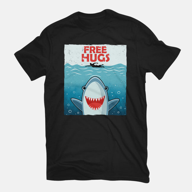 Free Shark Hugs-Unisex-Basic-Tee-erion_designs