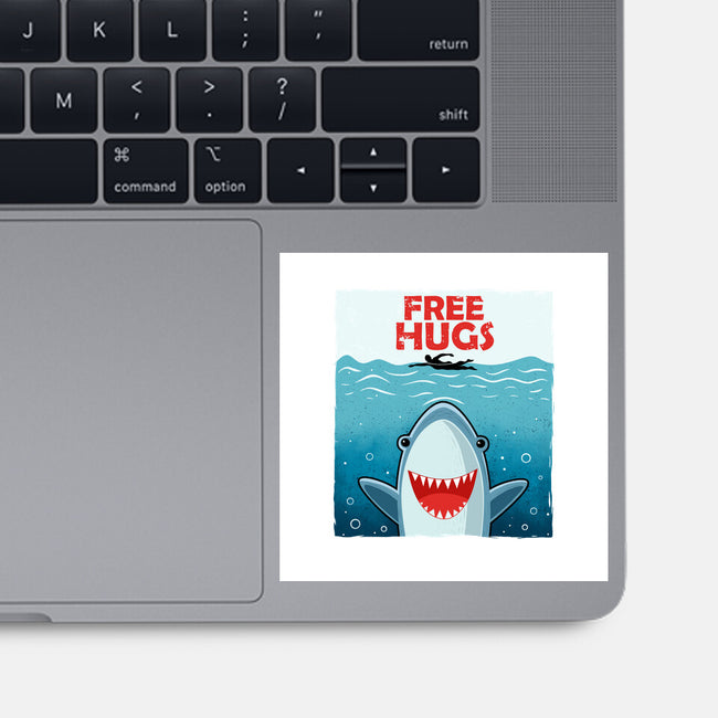 Free Shark Hugs-None-Glossy-Sticker-erion_designs