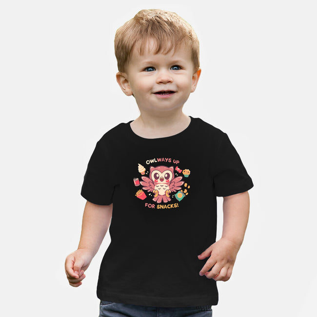 OWLways Up For Snacks-Baby-Basic-Tee-TechraNova