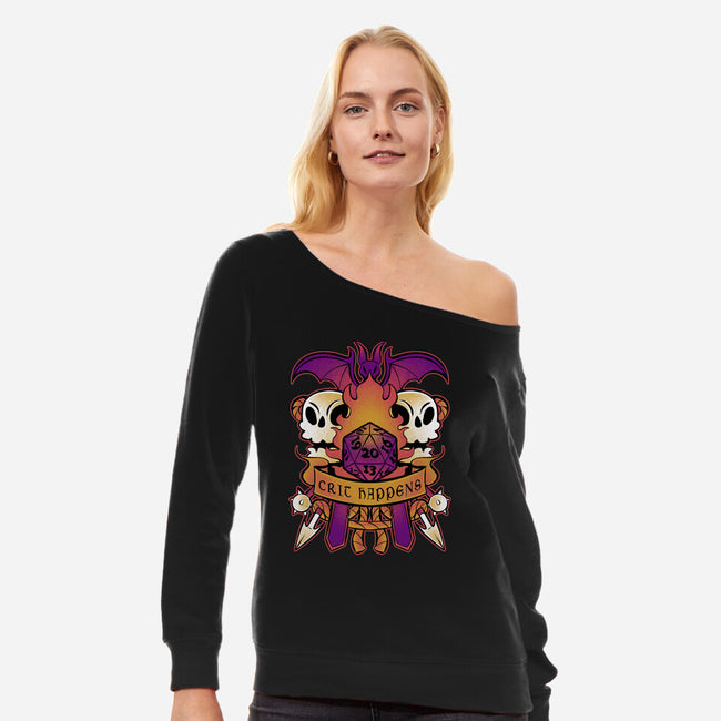 Crit Happens Sometimes-Womens-Off Shoulder-Sweatshirt-FunkVampire