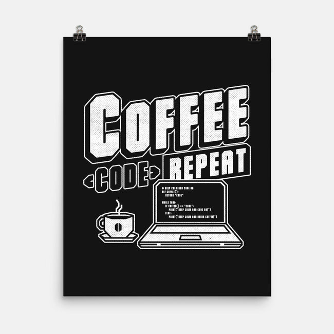 Coffee Code Repeat-None-Matte-Poster-Studio Mootant