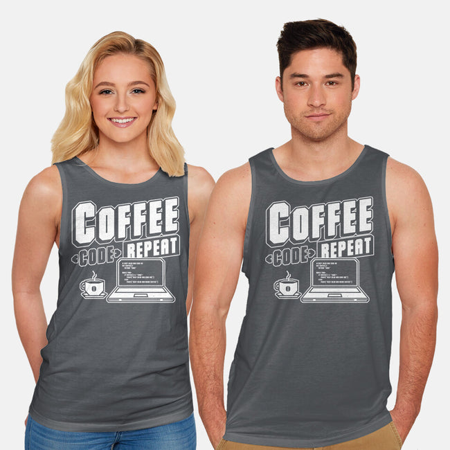 Coffee Code Repeat-Unisex-Basic-Tank-Studio Mootant