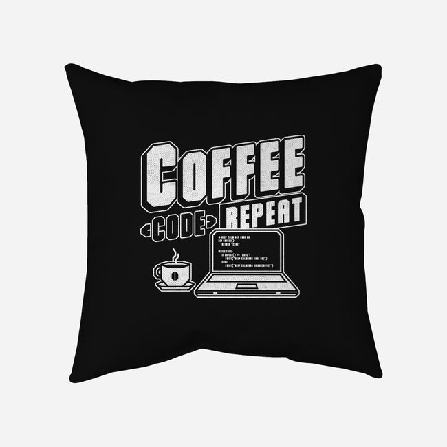 Coffee Code Repeat-None-Removable Cover w Insert-Throw Pillow-Studio Mootant