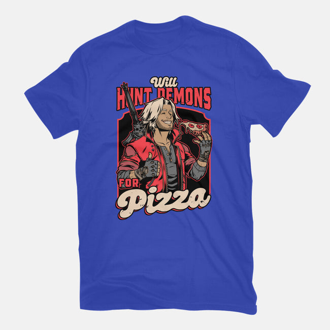 Devil Hunter Game Pizza-Womens-Basic-Tee-Studio Mootant