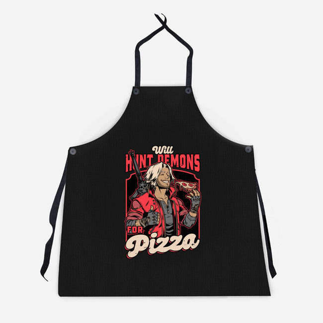 Devil Hunter Game Pizza-Unisex-Kitchen-Apron-Studio Mootant