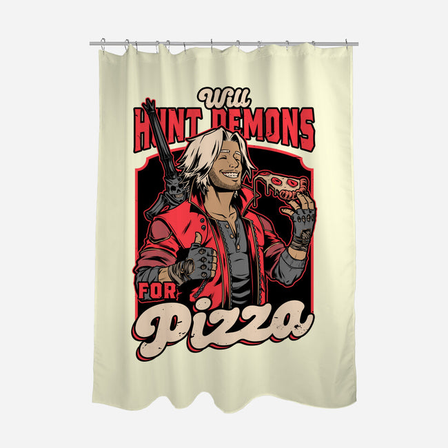 Devil Hunter Game Pizza-None-Polyester-Shower Curtain-Studio Mootant