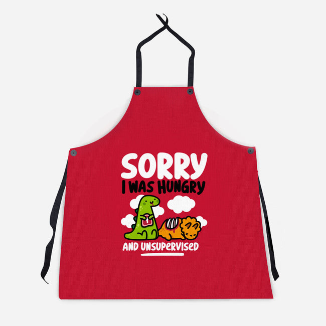 Sorry I Was Hungry-Unisex-Kitchen-Apron-demonigote