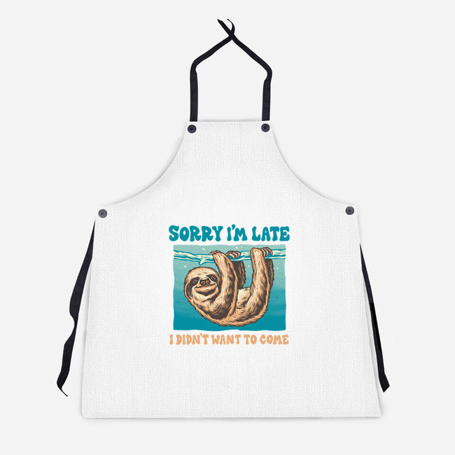 Not So Sorry Sloth-Unisex-Kitchen-Apron-momma_gorilla