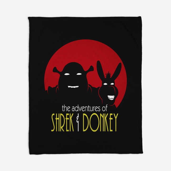 Adventures Of Shrek And Donkey-None-Fleece-Blanket-jasesa