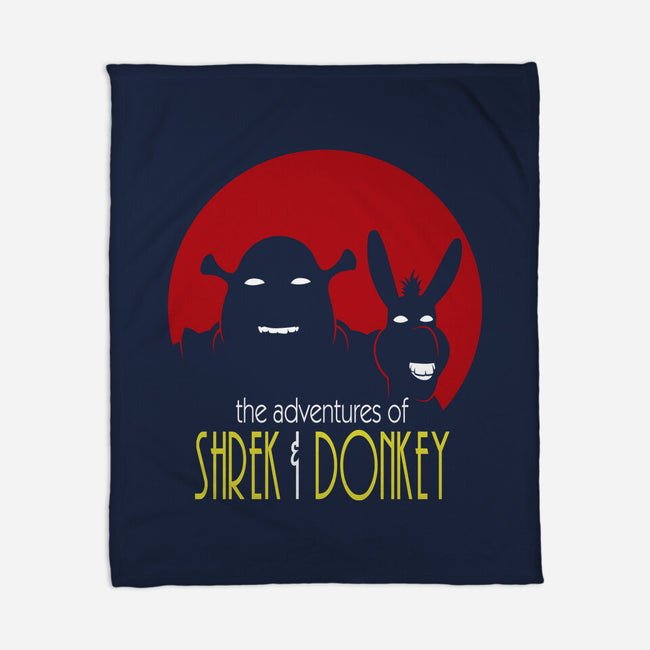 Adventures Of Shrek And Donkey-None-Fleece-Blanket-jasesa