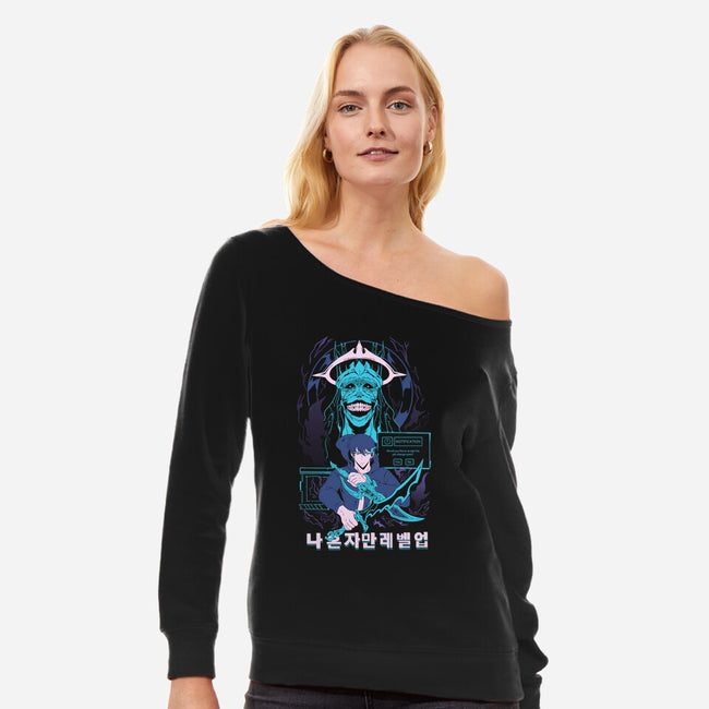 Solo Leveling-Womens-Off Shoulder-Sweatshirt-yumie