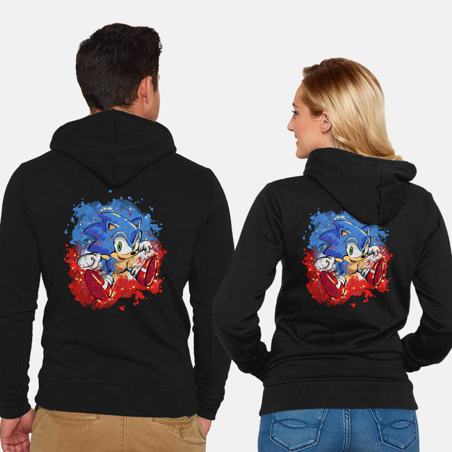 Hedgehog Paint-Unisex-Zip-Up-Sweatshirt-nickzzarto