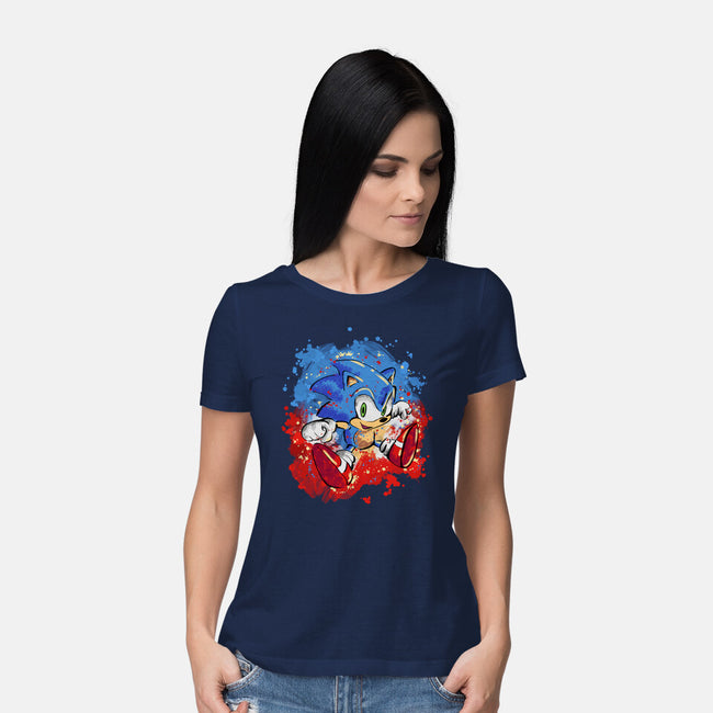 Hedgehog Paint-Womens-Basic-Tee-nickzzarto