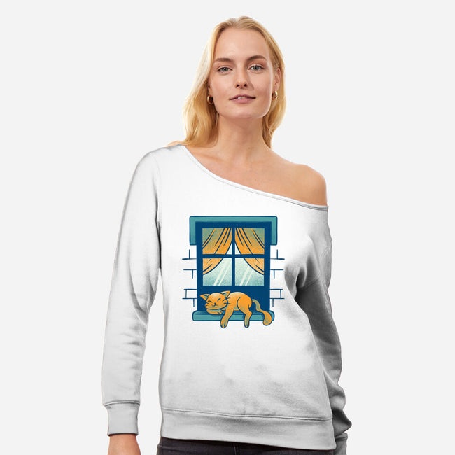 Relax On Window-Womens-Off Shoulder-Sweatshirt-FunkVampire