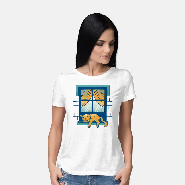 Relax On Window-Womens-Basic-Tee-FunkVampire