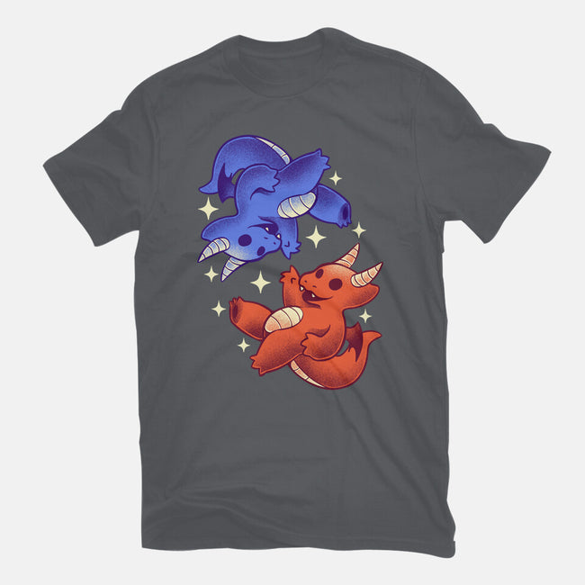 Fire And Water Dragons-Womens-Basic-Tee-FunkVampire