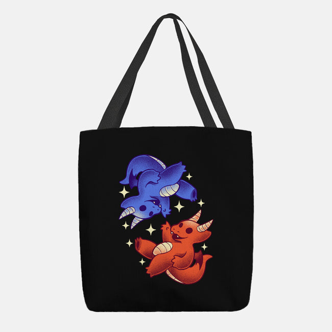 Fire And Water Dragons-None-Basic Tote-Bag-FunkVampire