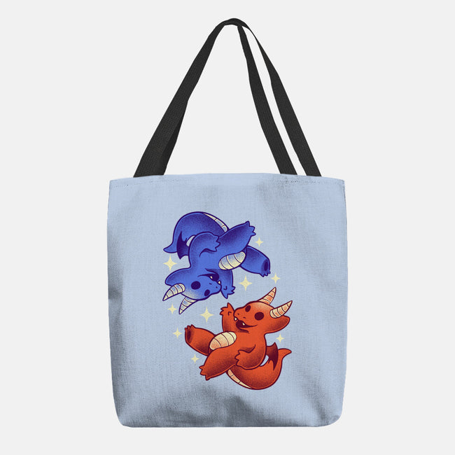 Fire And Water Dragons-None-Basic Tote-Bag-FunkVampire