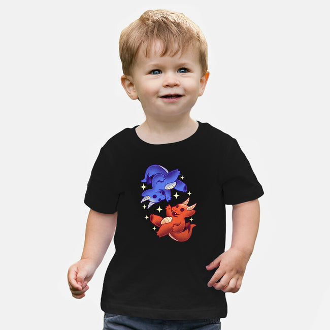 Fire And Water Dragons-Baby-Basic-Tee-FunkVampire