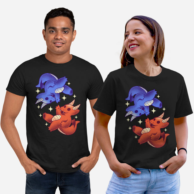 Fire And Water Dragons-Unisex-Basic-Tee-FunkVampire