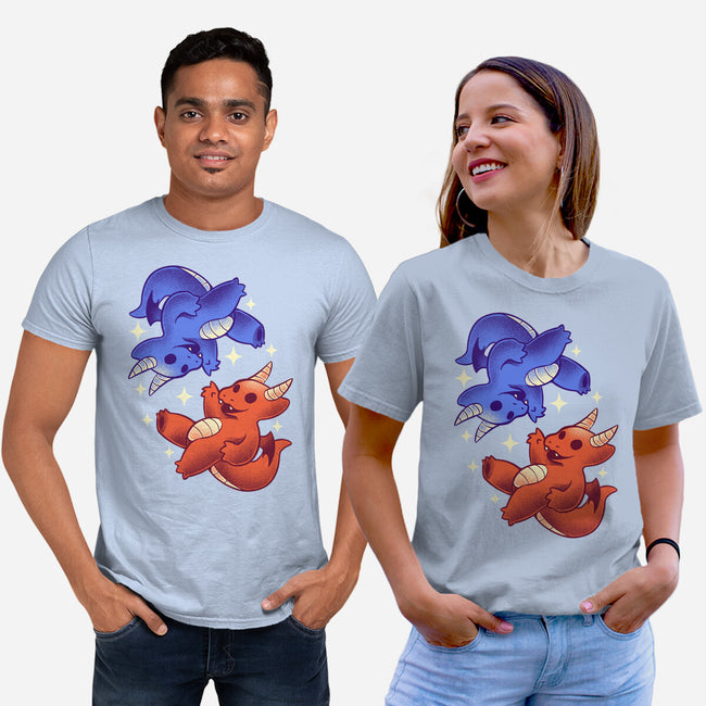 Fire And Water Dragons-Unisex-Basic-Tee-FunkVampire