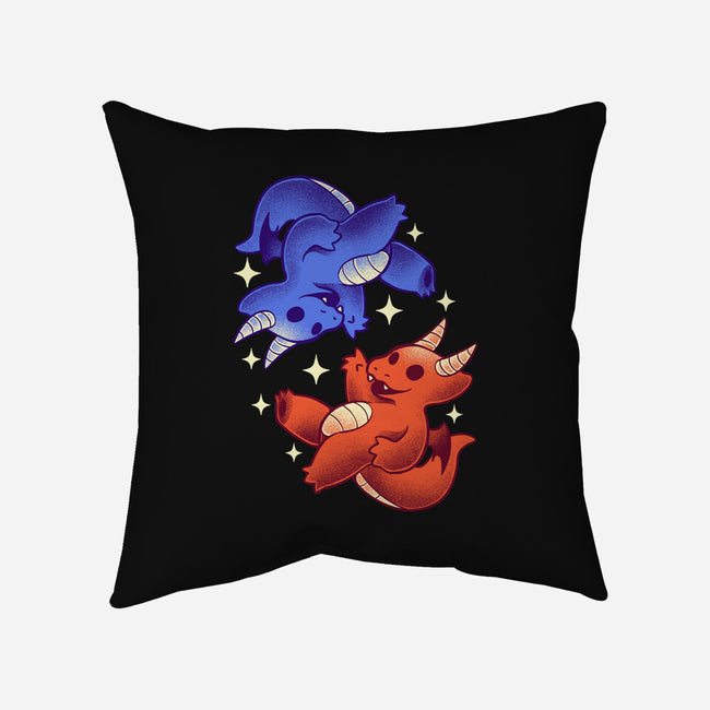 Fire And Water Dragons-None-Removable Cover w Insert-Throw Pillow-FunkVampire