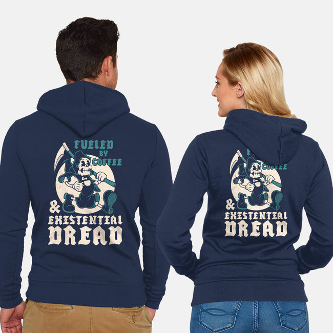 Fueled By Coffee And Existential Dread-Unisex-Zip-Up-Sweatshirt-Nemons