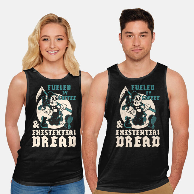 Fueled By Coffee And Existential Dread-Unisex-Basic-Tank-Nemons