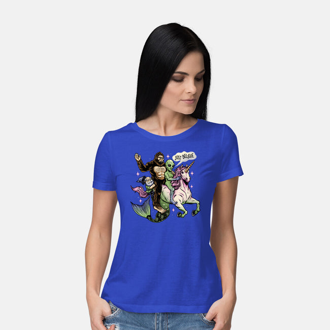 Just Believe-Womens-Basic-Tee-momma_gorilla