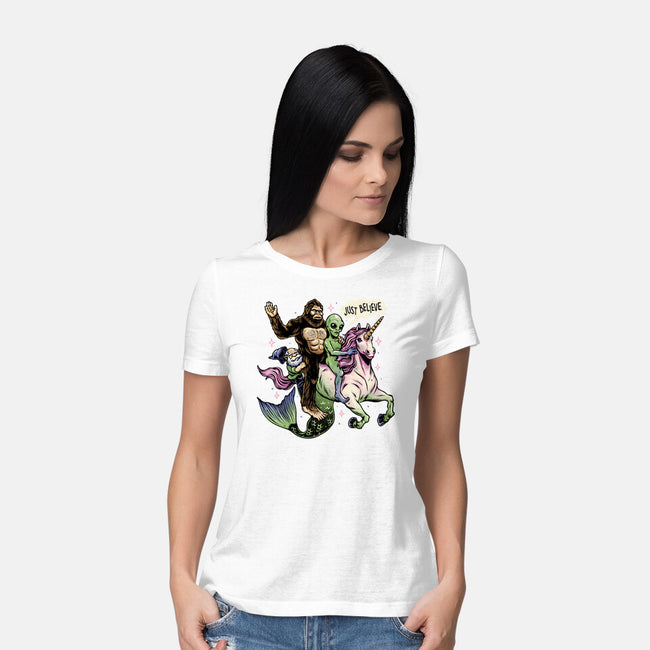 Just Believe-Womens-Basic-Tee-momma_gorilla