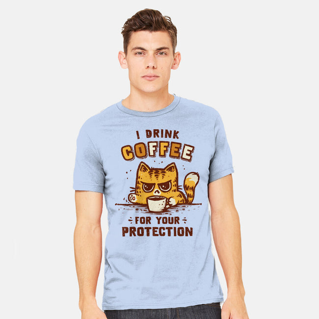 I Drink Coffee To Protect You-Mens-Heavyweight-Tee-kg07