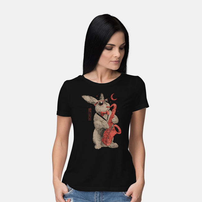 Jazz Bunny-Womens-Basic-Tee-eduely