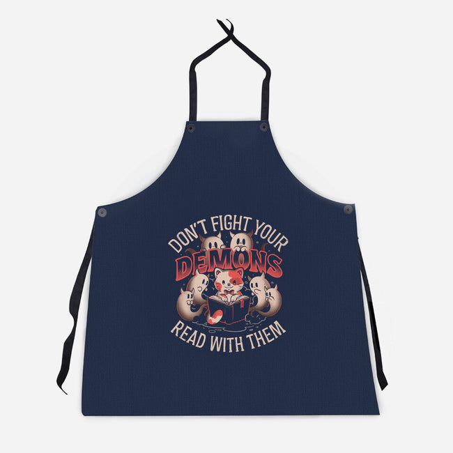 Read With Your Demons-Unisex-Kitchen-Apron-eduely