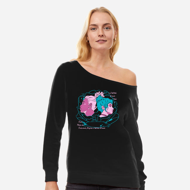 Jinx And Ekko-Womens-Off Shoulder-Sweatshirt-yumie