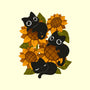 Sunflowers And Black Kitties-None-Stretched-Canvas-ricolaa