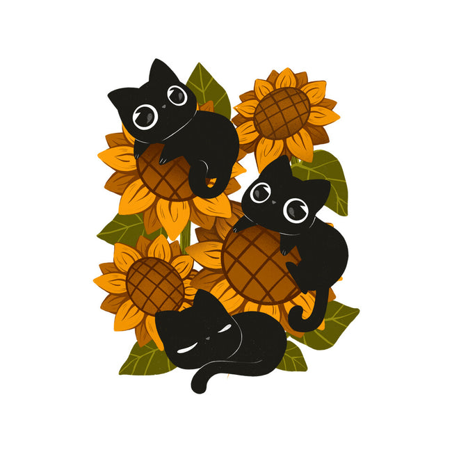 Sunflowers And Black Kitties-Unisex-Basic-Tee-ricolaa