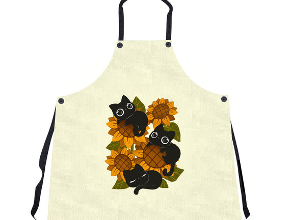 Sunflowers And Black Kitties