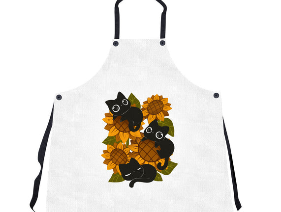 Sunflowers And Black Kitties