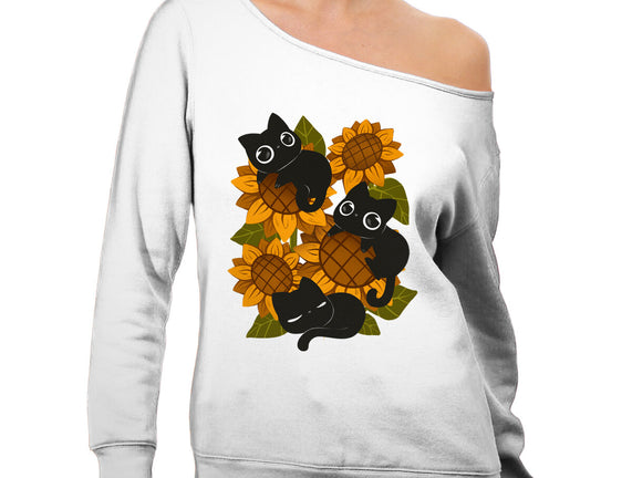 Sunflowers And Black Kitties