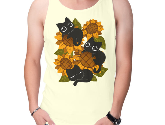 Sunflowers And Black Kitties