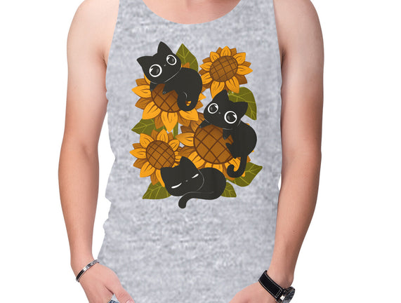 Sunflowers And Black Kitties