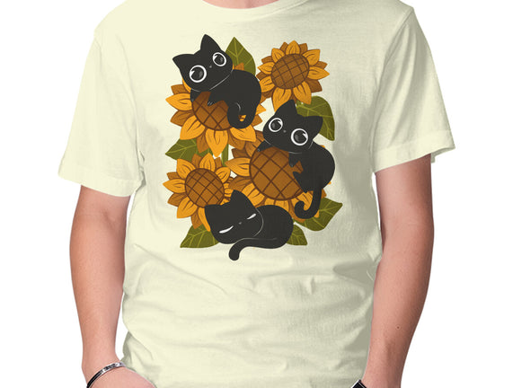 Sunflowers And Black Kitties