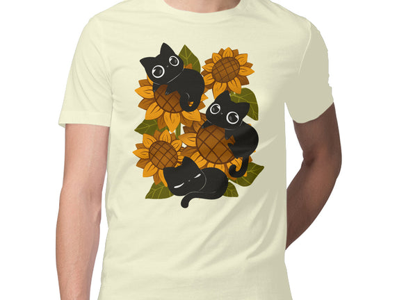 Sunflowers And Black Kitties