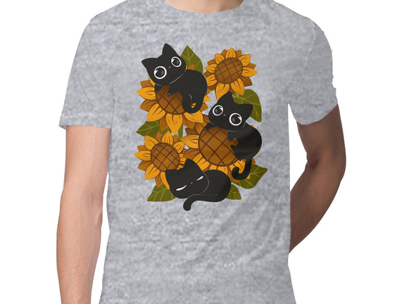 Sunflowers And Black Kitties