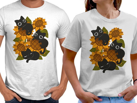 Sunflowers And Black Kitties